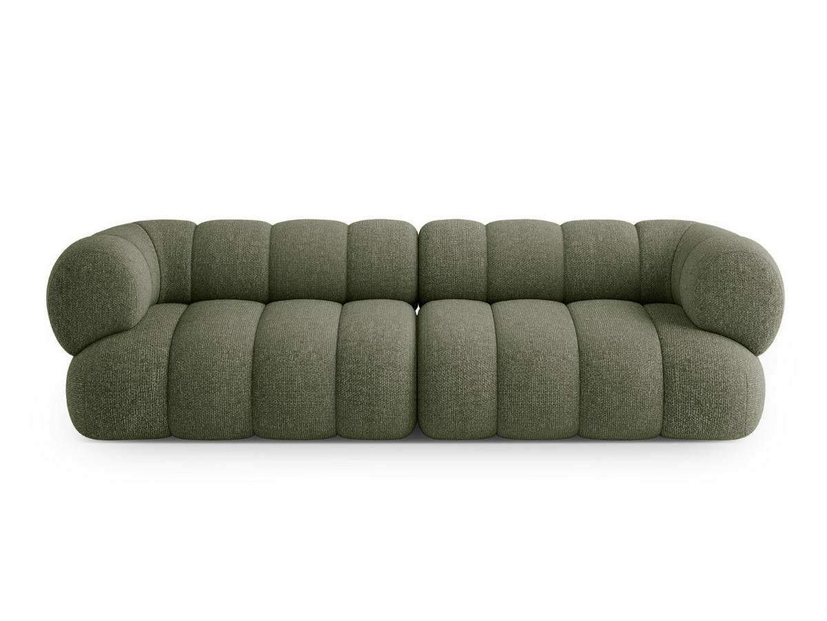 SOFA Koge aus Chenille-Stoff grün 4 Sitzplätze - Grün, Textil (95/70/240cm) - Cosmopolitan Design