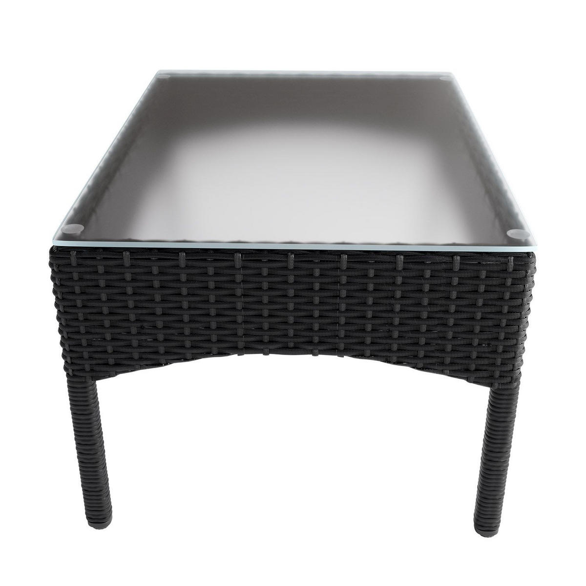 GARTENSET Fort Myers schwarz / cremeweiß inkl. Abdeckung - Creme/Schwarz, Kunststoff/Metall - Juskys