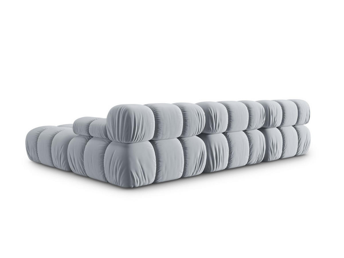 MODULARES-SOFA Bellis aus Samt hellblau 4 Sitzplätze - Hellblau, Textil (188/63/282cm) - Micadoni