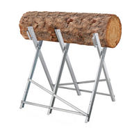 SÄGEBOCK Silber klappbar Stahl verzinkt 150 kg - Silberfarben, Metall (82/80/80cm) - Relaxdays