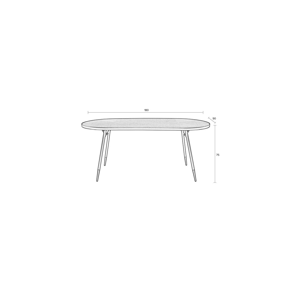 ESSTISCH Denise Oval 220x90 cm Braun/ Gold - Braun, Holz (200/90/75cm) - Housecraft Living