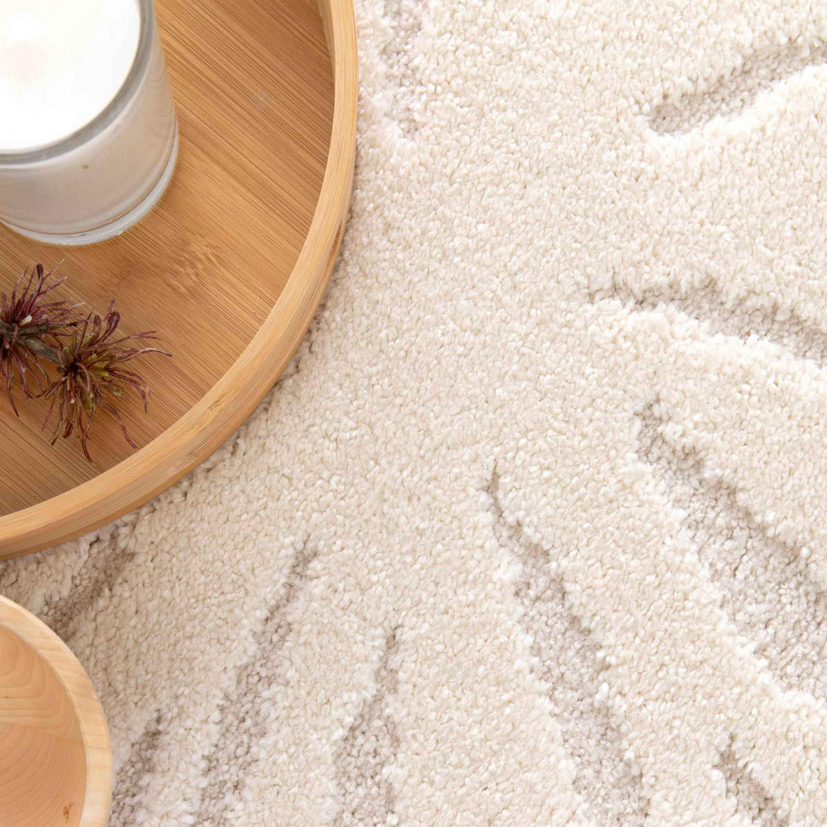 TEPPICH, Weiß - Weiß, Textil (160/160cm) - Oviala