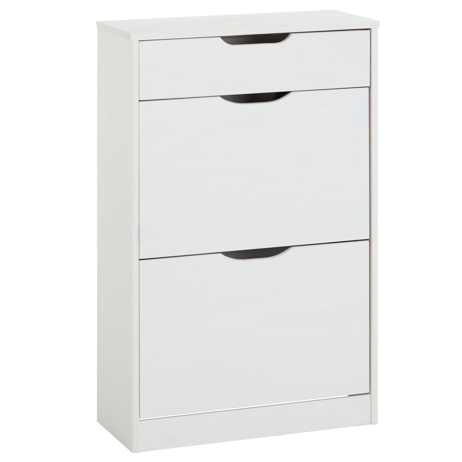 SCHUHSCHRANK BASIL - Weiß, Holz (58/93/25cm) - IDIMEX