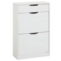 SCHUHSCHRANK BASIL - Weiß, Holz (58/93/25cm) - IDIMEX