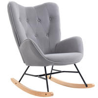 SCHAUKELSTUHL Samtoptik bis 150kg Hellgrau - Multicolor, Textil (70/96/65cm) - furnicato