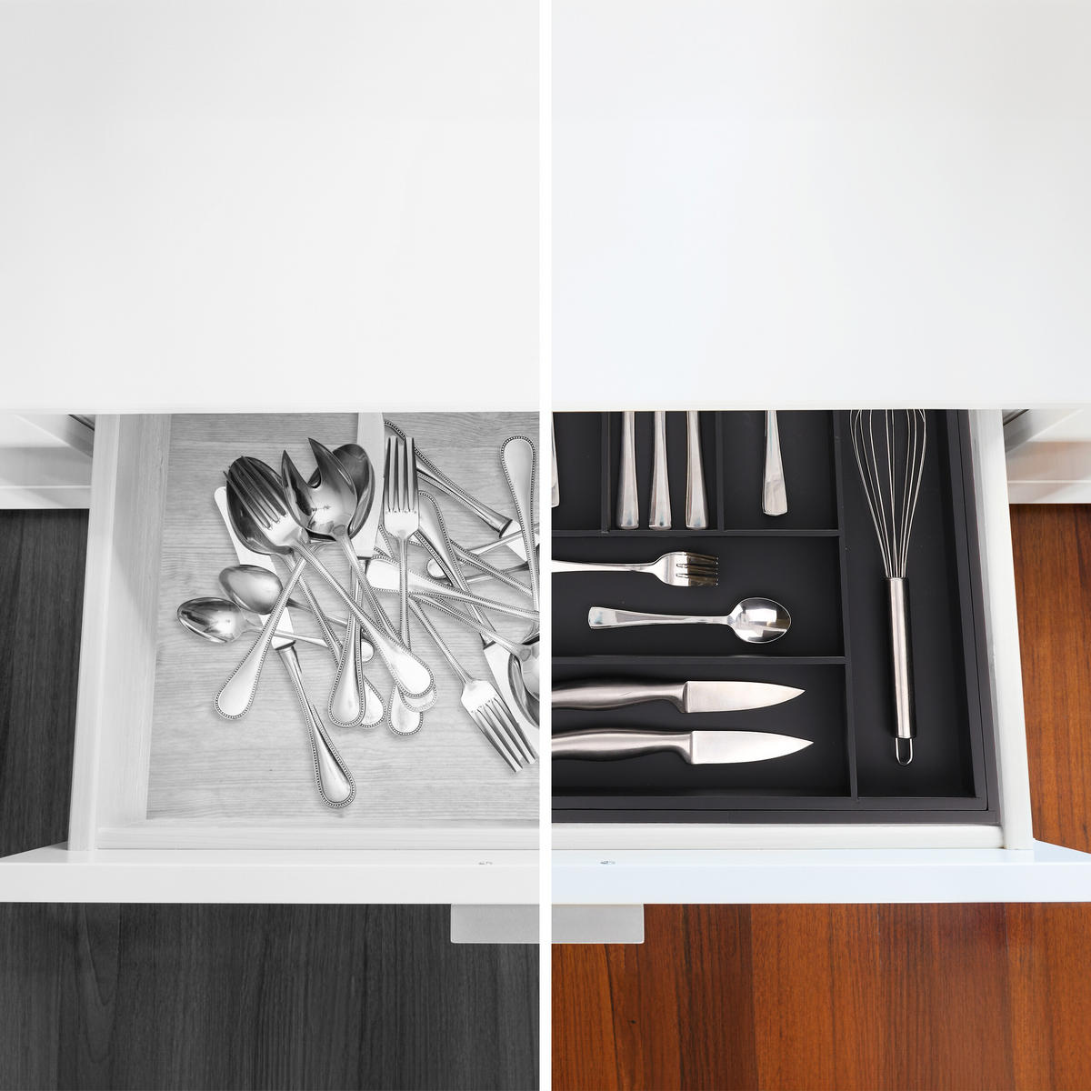 BESTECKKASTEN - Schwarz, Holz/Holzwerkstoff (35/6.5/43.5cm) - Relaxdays