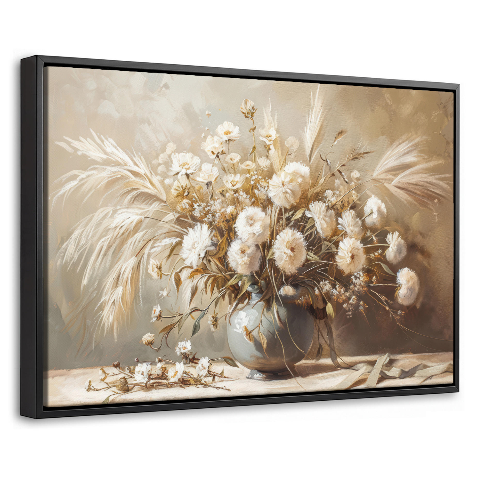 MuchoWow Leinwand Creme 30x20 cm