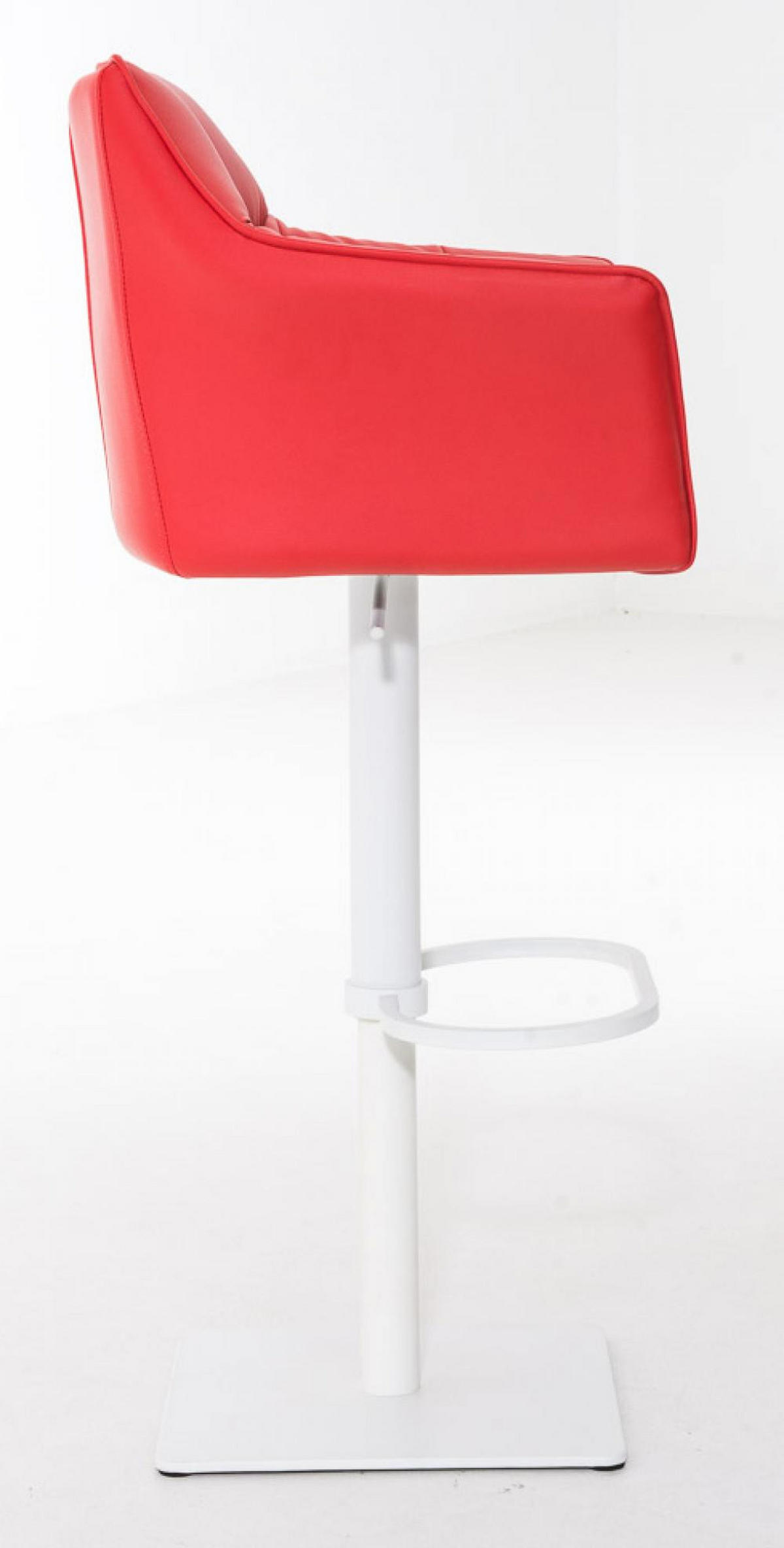 BARHOCKER 2er Set Lederlook Rot - Rot/Weiß, Textil/Metall (64/88/45cm) - CLP