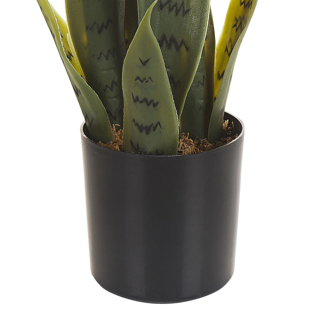 KUNSTPFLANZE im Blumentopf 40 cm Grün/Schwarz Snake Plant - Schwarz/Grün, Kunststoff (40cm) - Beliani