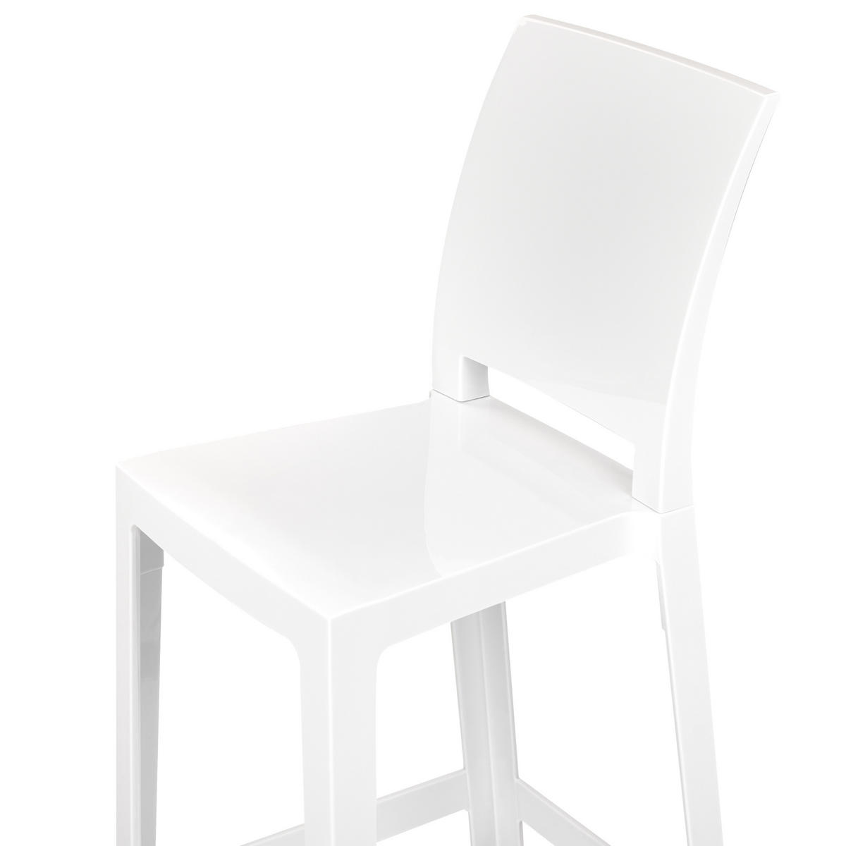 BARSTUHL 2er-Set Kunststoff weiß Wellington - Weiß, Kunststoff (41/99/48cm) - Beliani