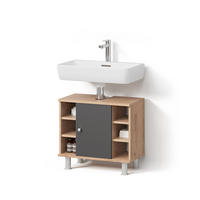 WASCHBECKENUNTERSCHRANK Fucino Anthrazit/Goldkraft Eiche 60 x 54 cm - Anthrazit/Eiche Wotan, Holzwerkstoff (60/54/32cm) - Livinity®