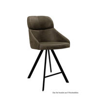 THEKENSTUHL drehbar (8er-Set) Diljana 52x99x63 Schwarz/Khaki - Dunkelgrün/Schwarz, Kunststoff (63/99/52cm) - 58aufmkessel