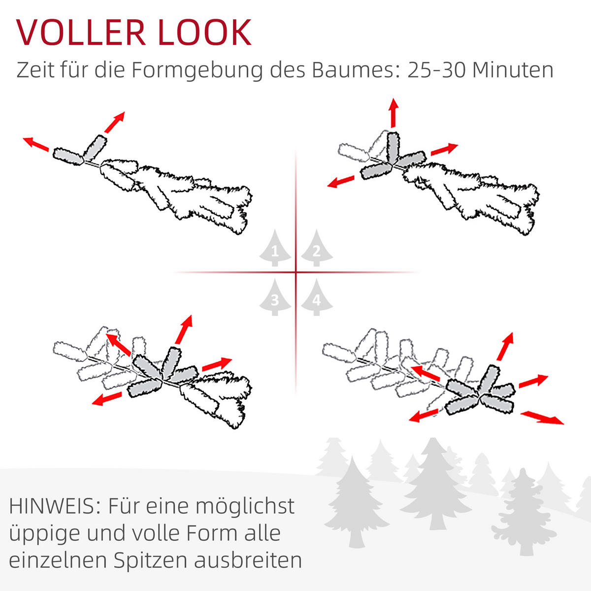 WEIHNACHTSBAUM 190 cm, stabile Basis, Grün - Grün, Kunststoff (53/190cm) - HOMCOM
