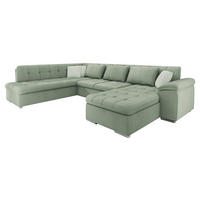 WOHNLANDSCHAFT Niko Bis, Seite: Rechts - Hellgrün, Holz/Textil (348/76/205cm) - MIRJAN24