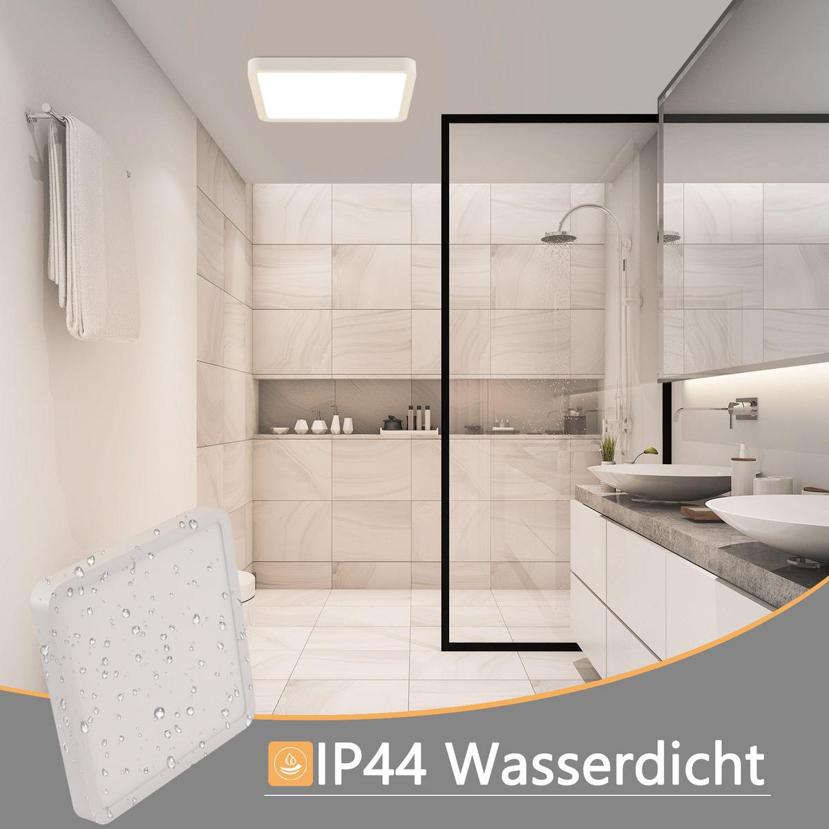 LED-DECKENLEUCHTE Energie 23/23/2 cm - Weiß, Kunststoff (23/23/2cm) - Nettlife