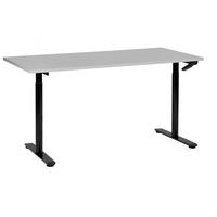 SCHREIBTISCH grauschwarz 160/72 cm manuell höhenverstellbar Destin IV - Schwarz/Grau, Holz (72/160/74cm) - Beliani