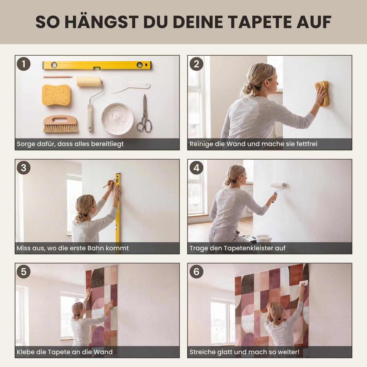 TAPETE - Geometrie - Modern - Retro - 350x220 cm - Multicolor, Papier (350/220cm) - OnlyWow
