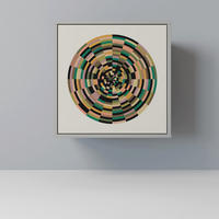 SIDEBOARD GREEN CIRCLES, Grau, 57,5x42x57,5 cm, Ohne Füße - Multicolor/Grau, Holzwerkstoff (57.5/57.5/42cm) - SpaceRebels