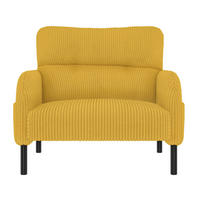 SESSEL Cord Gelb mit Seitentasche - Gelb, Textil/Metall (67/79/75cm) - WISHDOR