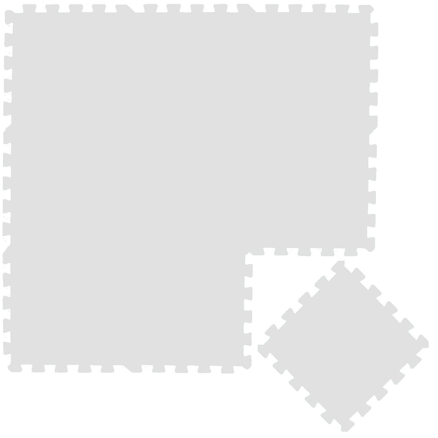 SPIELMATTE ab Null - 90 cm Baby Puzzlematte Weiß - Weiß, Kunststoff (30/30cm) - Littletom