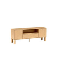 RTV-SCHRANK Sanden Eiche, dreitürige TV-Tisch mit Schublade - Eichefarben, Holzwerkstoff (160/61/41cm) - Bettso