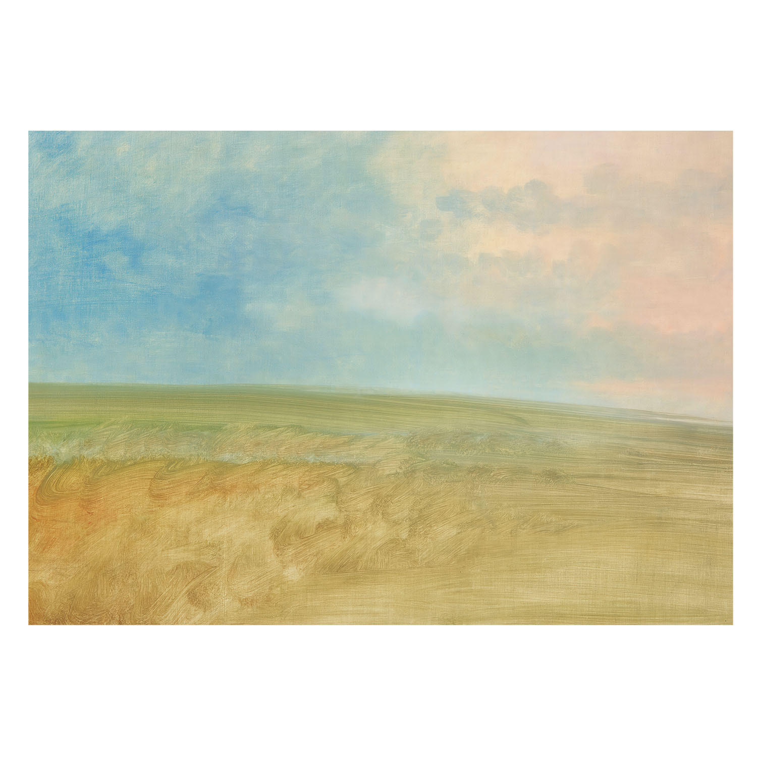 FOTOTAPETE 208x146 cm - Pastellfelder - Blau, Textil (208/146cm) - Wallfluent