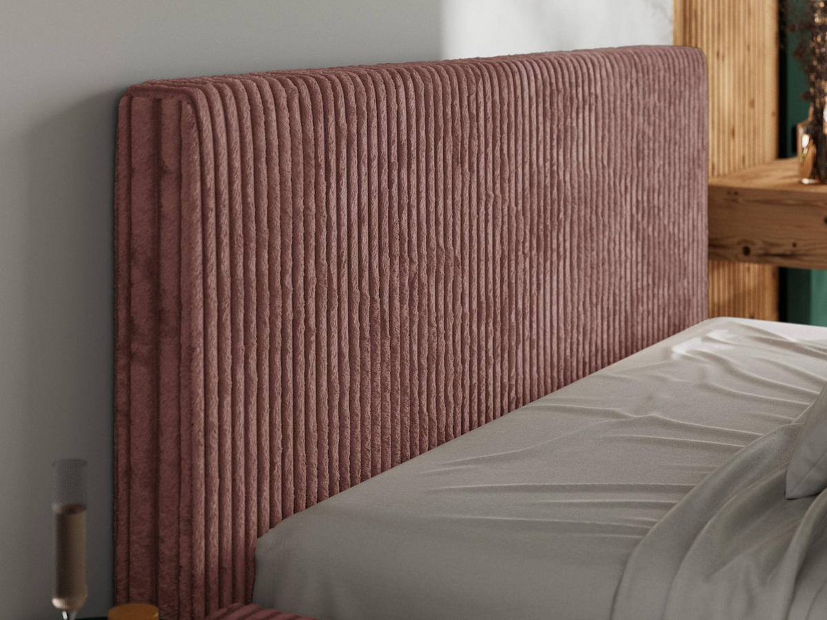 POLSTERBETT TILIANO CLASSIC 160/200 - Rosa Cord - Pocket-Matratze - Rosa, Textil (160/200cm) - MKS