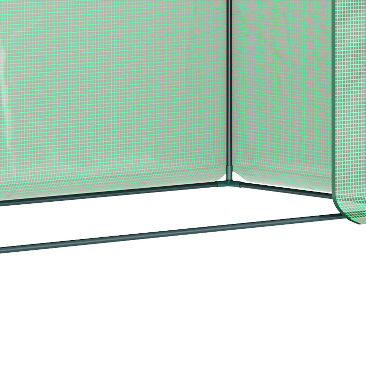 FOLIENGEWÄCHSHAUS DE-05840 begehbar mit Rolltür 200/76/168 cm Grün - Grün, Kunststoff/Metall (76/168/200cm) - ComfortXL