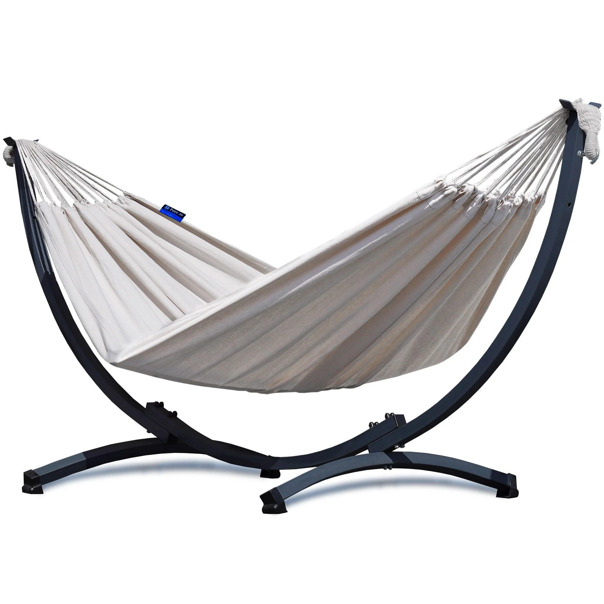 HÄNGEMATTE mit Gestell, Metall, Beige, einfache Montage - Ecru, Metall (98/110/250cm) - Potenza