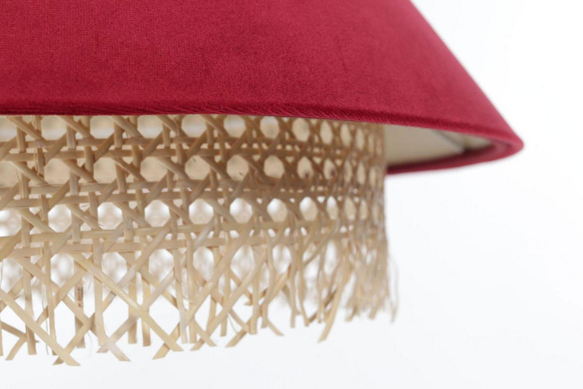HÄNGELEUCHTE Rot 40/19 cm - Rot, Naturmaterialen (40/1.3/19cm) - ONZENO