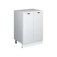 KUHINJSKI ORMAR ZA KOSINE KROVA R-Line, Bijeli grebeni, 60 cm bez kosine s 2 vrata - bijela, drvni materijal (60/83.8/46cm) - Vicco