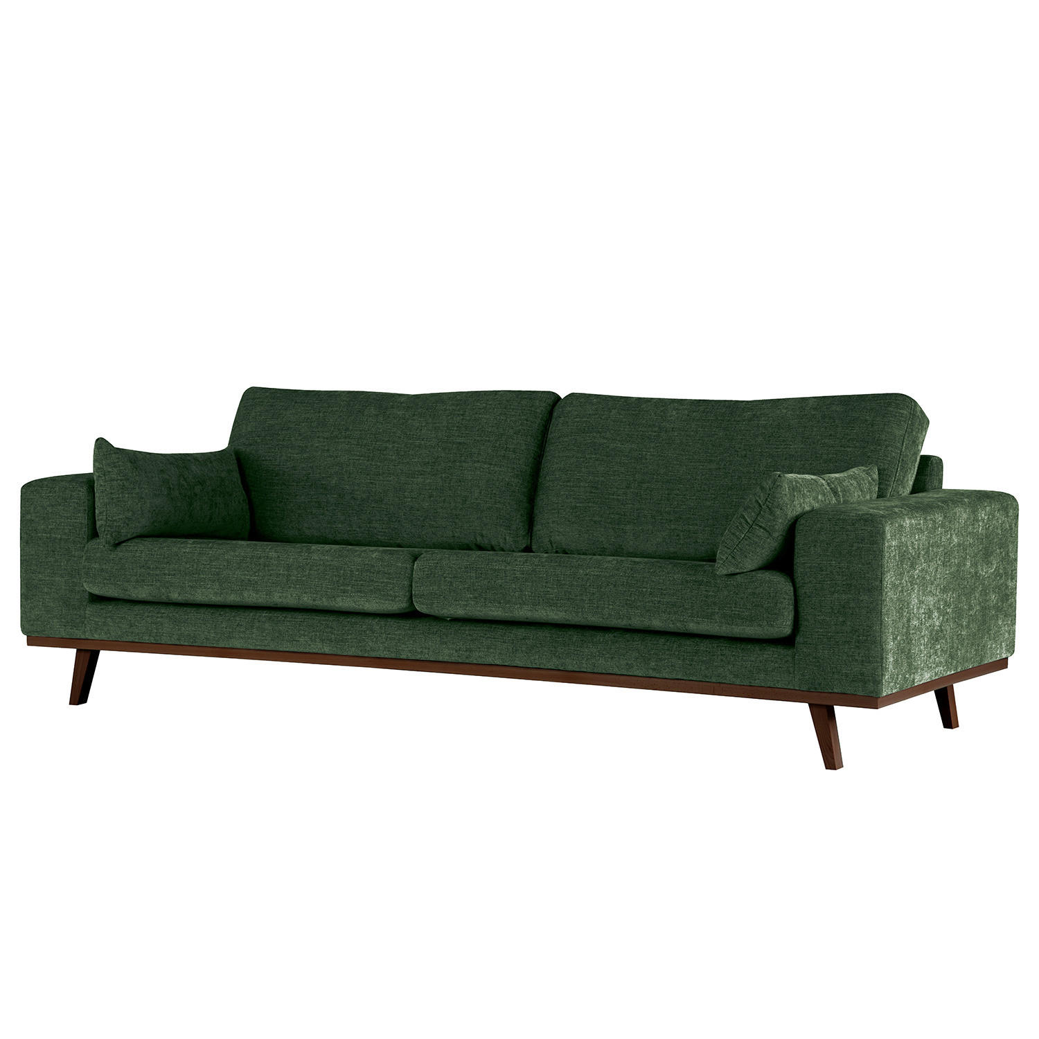 3-SITZER SOFA - Dunkelgrün/Buchefarben, Textil (237/81/88cm) - home24