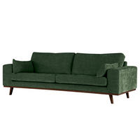 3-SITZER SOFA - Dunkelgrün/Buchefarben, Textil (237/81/88cm) - home24