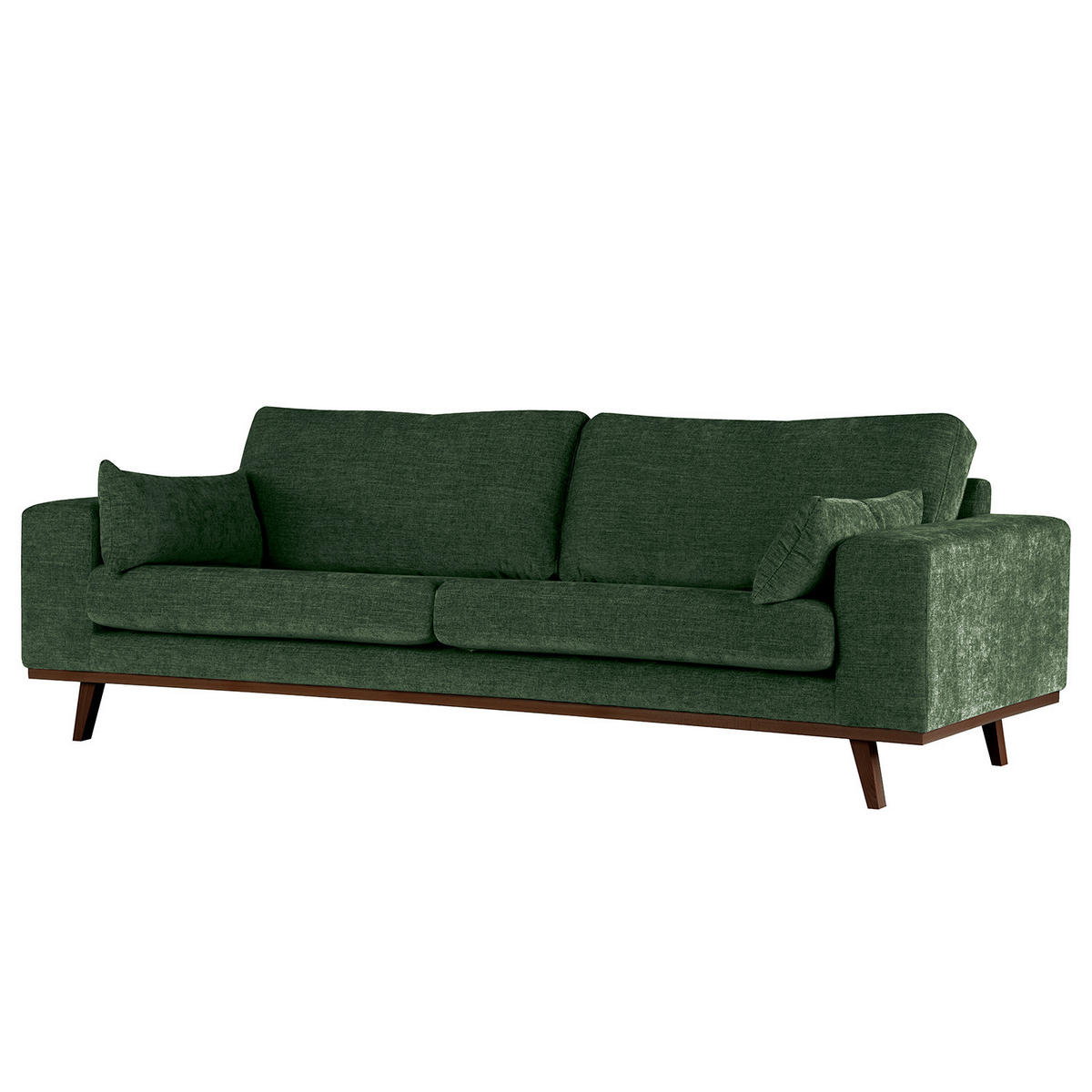 3-SITZER SOFA - Dunkelgrün/Buchefarben, Textil (237/81/88cm) - home24