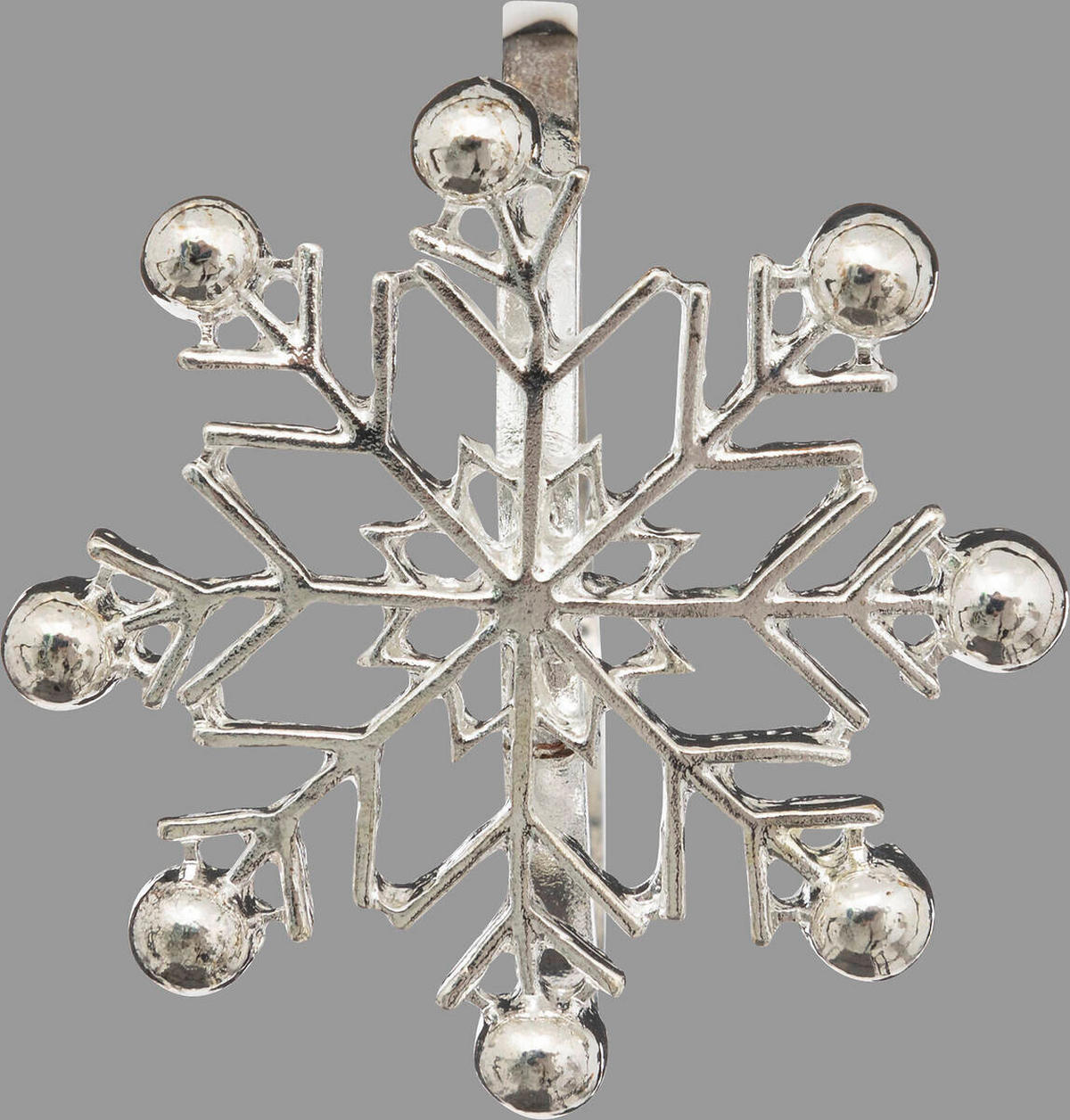 SERVIETTENRINGE Schneeflocke 2er-Set - Silberfarben, Metall (4.5/5/5.5cm) - Atmosphera Createur d´interieur