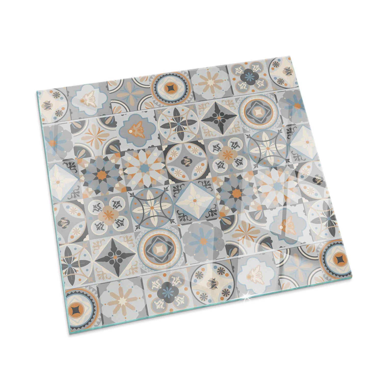 GLASPLATTE für Kamin 50 × 50 cm Grau - Grau, Glas (50/50/0.4cm) - ArtPrintCave