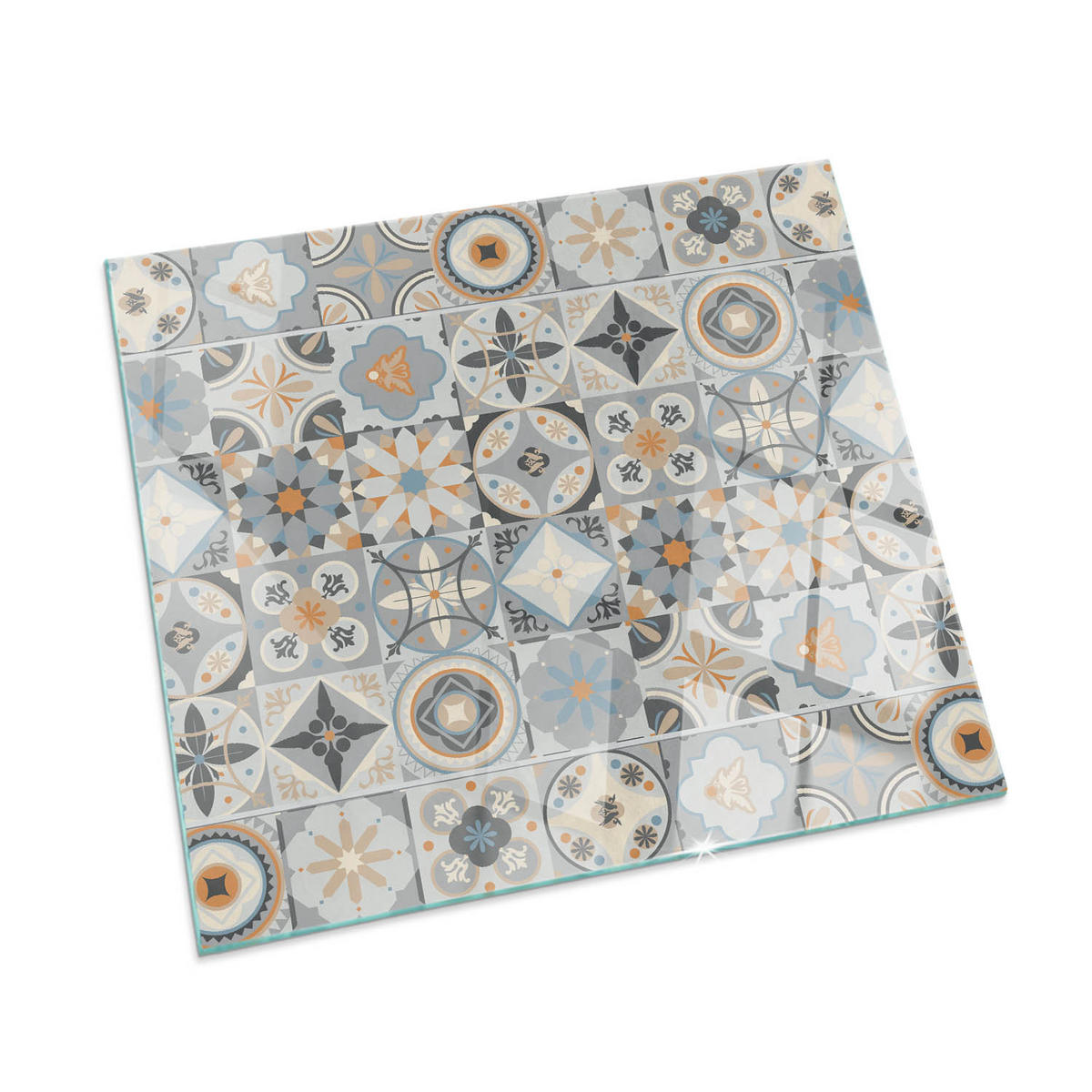 GLASPLATTE für Kamin 50 × 50 cm Grau - Grau, Glas (50/50/0.4cm) - ArtPrintCave