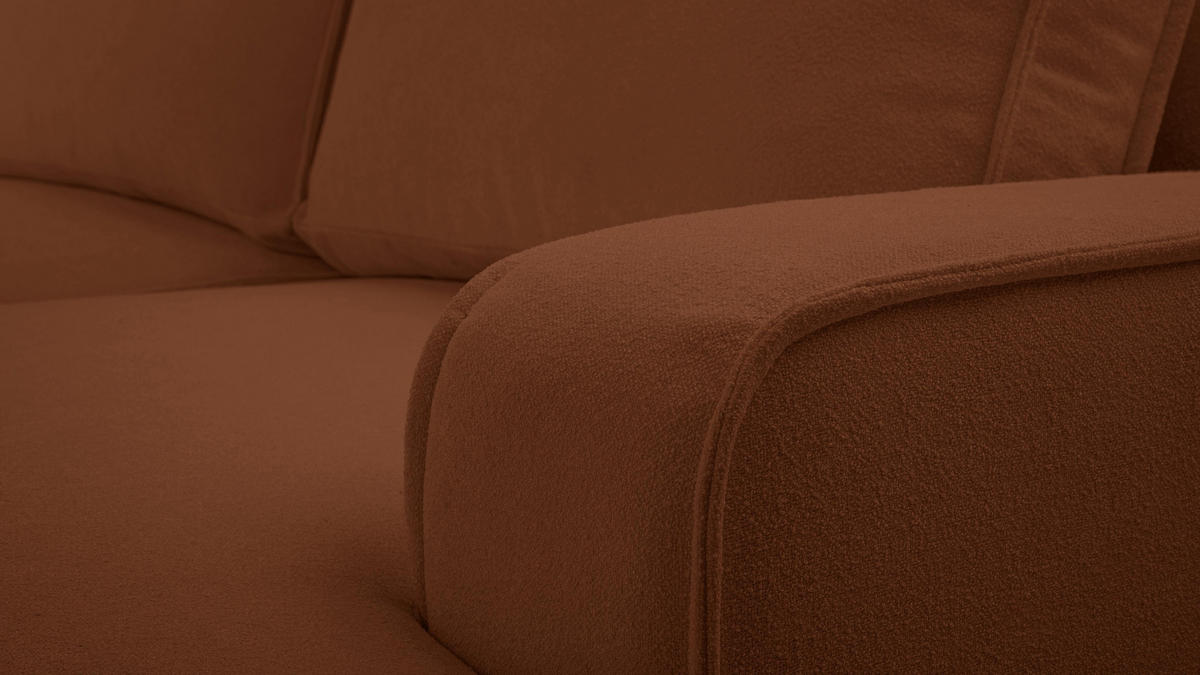 ECKSOFA L Form Ablia Ziegelrot 267/168/87 cm mit Schlaffunktion R - Dunkelorange/Schwarz, Kunststoff/Textil (267/168cm) - AX Living