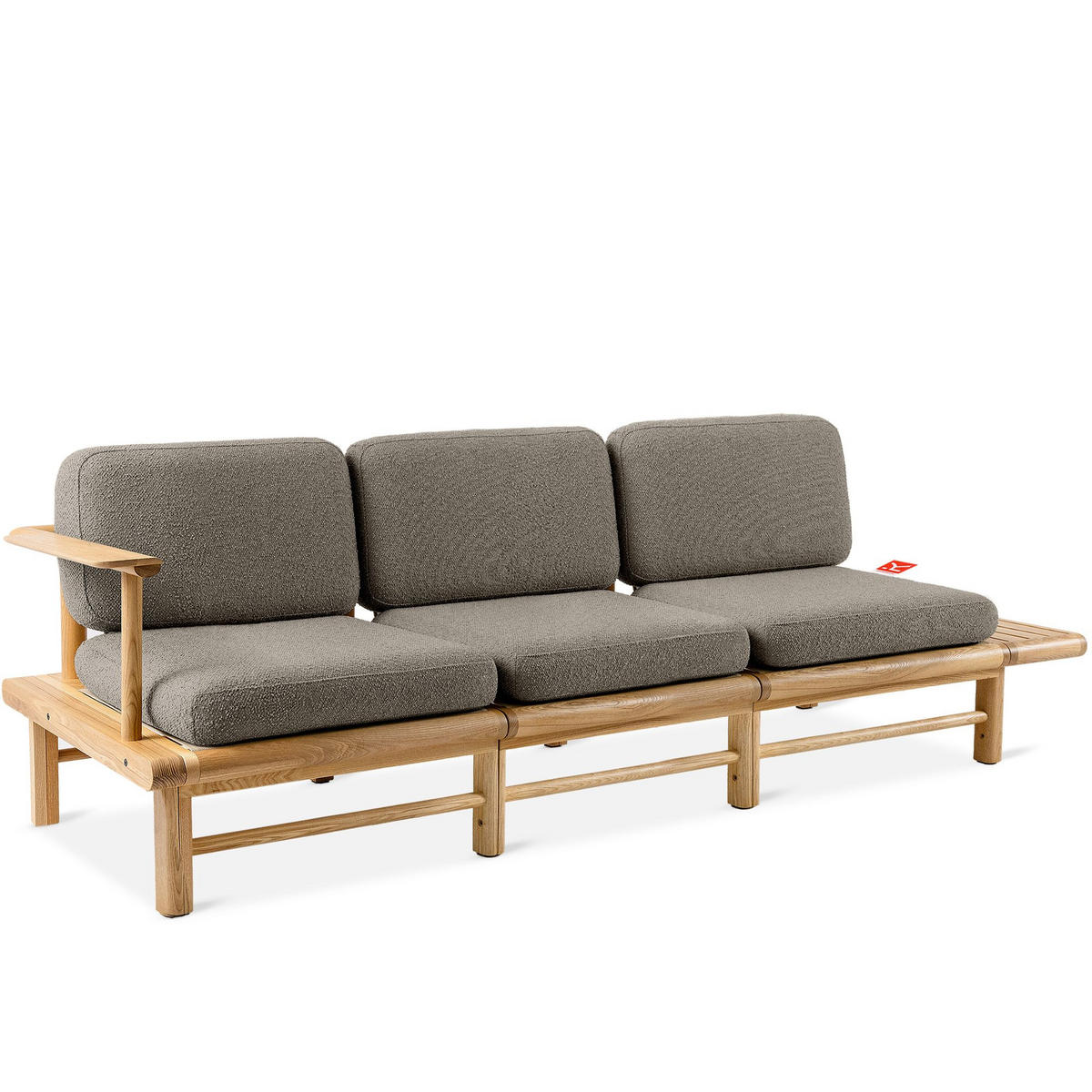 GARTENSOFA ATREDA 3-Sitzer, mit Ablage - Grau, Holz/Textil (245/74/80cm) - KONSIMO®