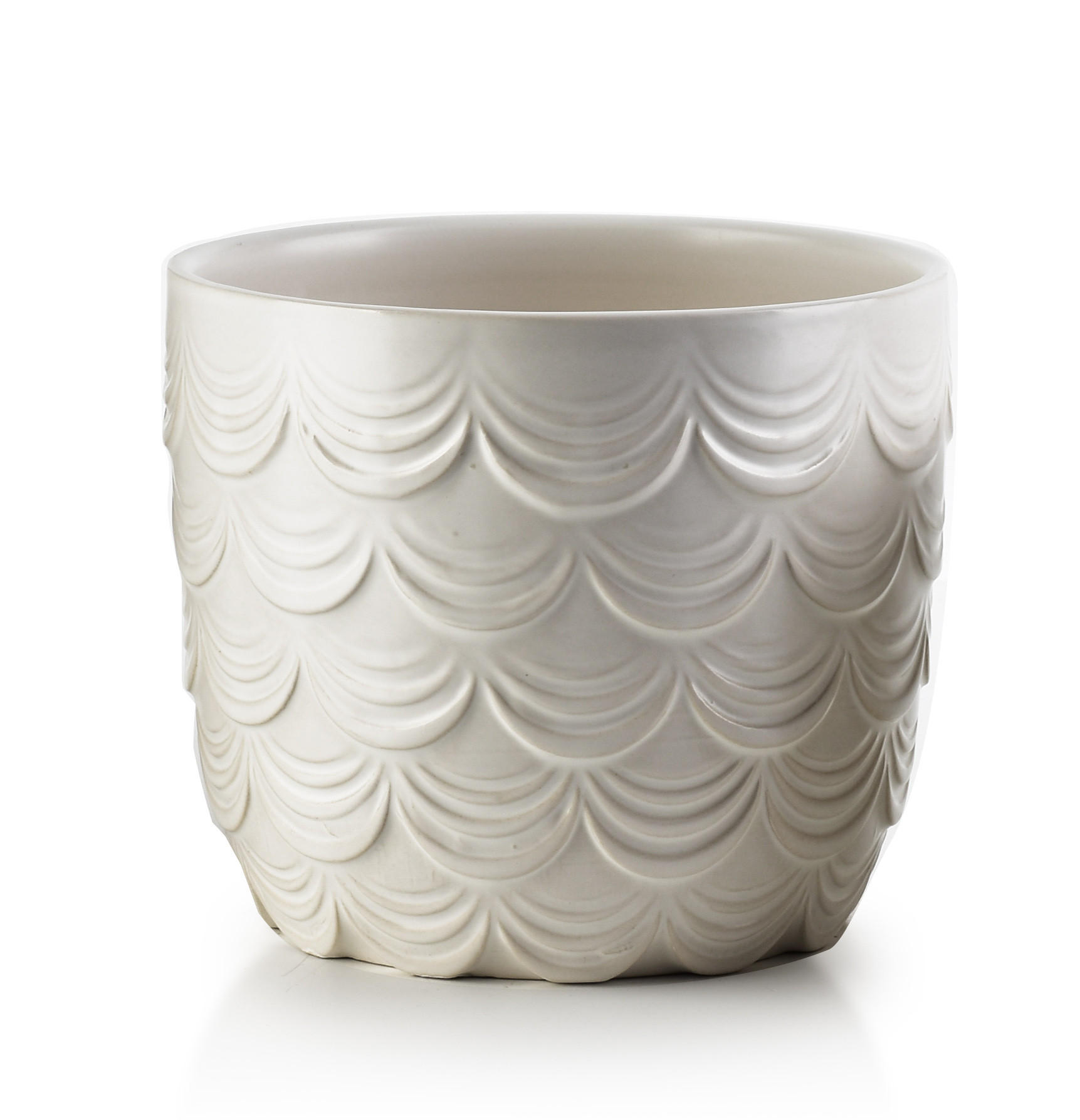 BLUMENTOPF Neva Weiß 16/16/15 cm Keramik - Weiß, Keramik (15cm) - Mondex