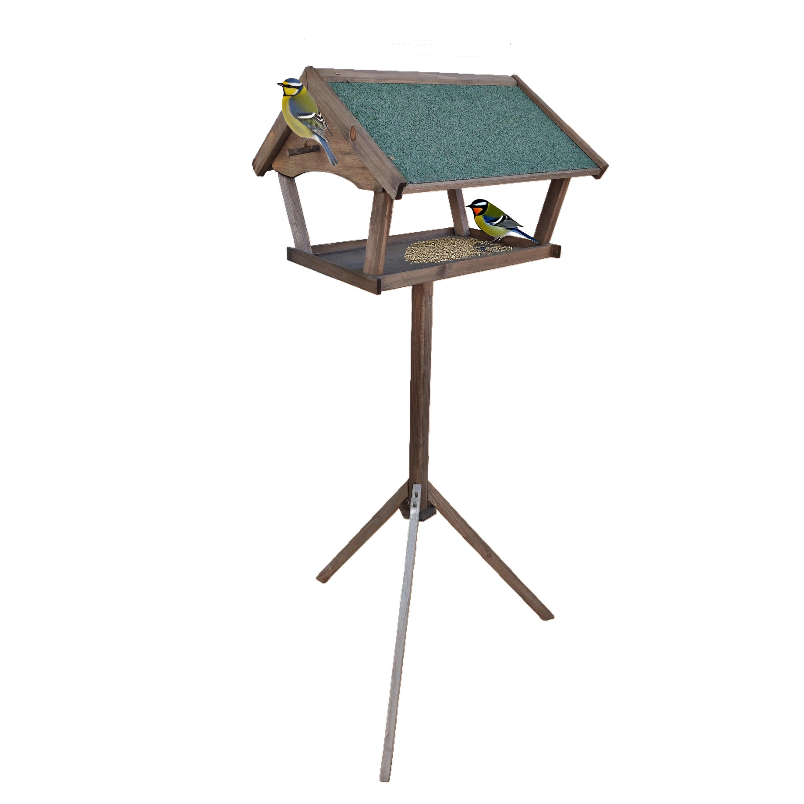 VOGELFUTTERHAUS - Braun, Holz (66/137/59cm) - Relaxdays