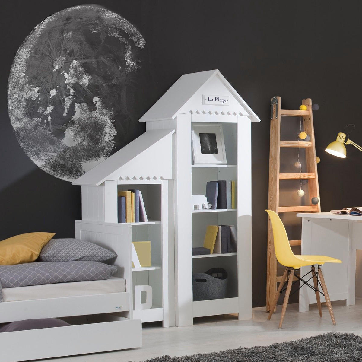 KNIHOVNA bílá - bílá, kompozitní dřevo (72/183/54.5cm) - Petits-meubles