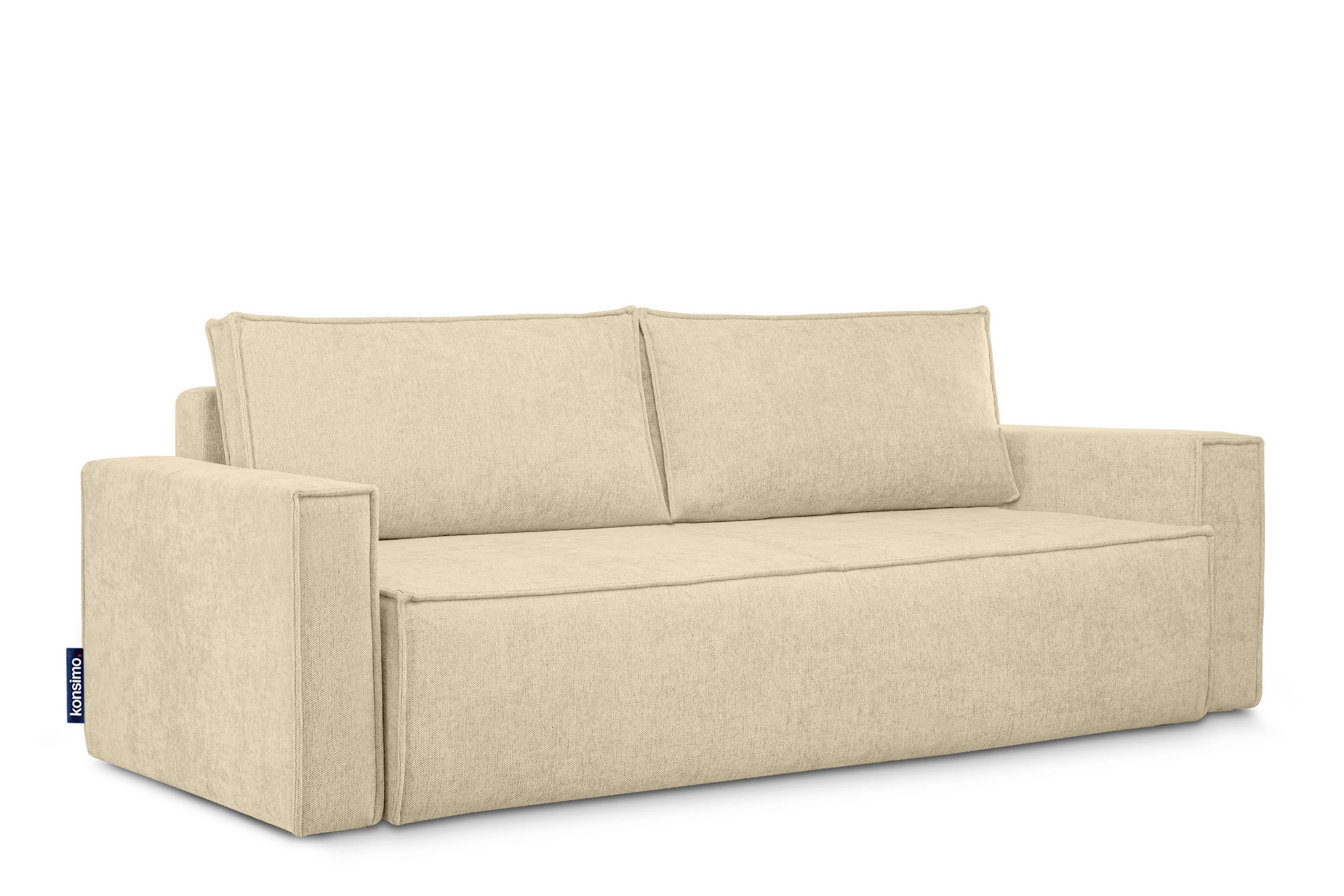 3-SITZER-SOFA NAPI II mit Schlaffunktion, dunkelcreme - Creme, Textil (228/89/101cm) - KONSIMO®