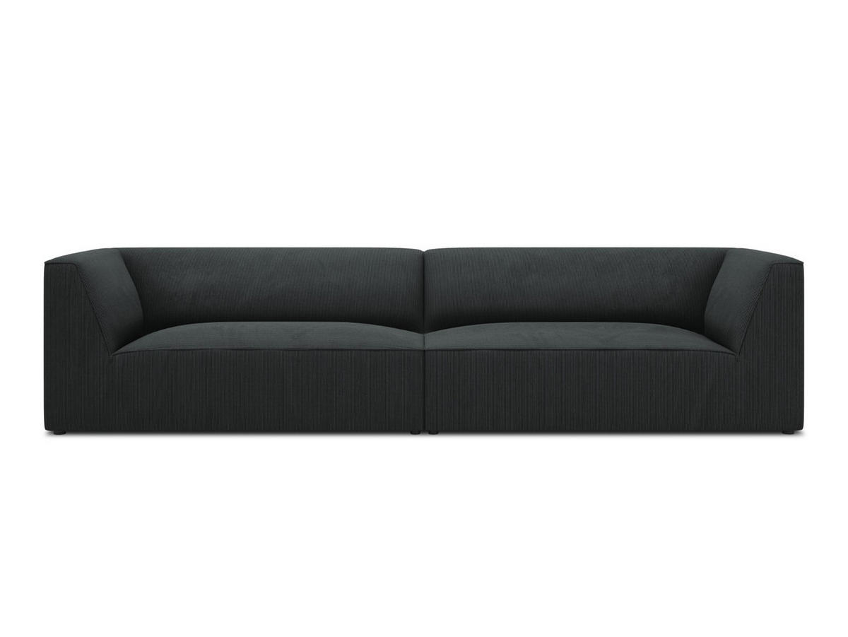 SOFA Ruby aus Cord schwarz 4 Sitzplätze - Schwarz, Textil (93/69/302cm) - Micadoni