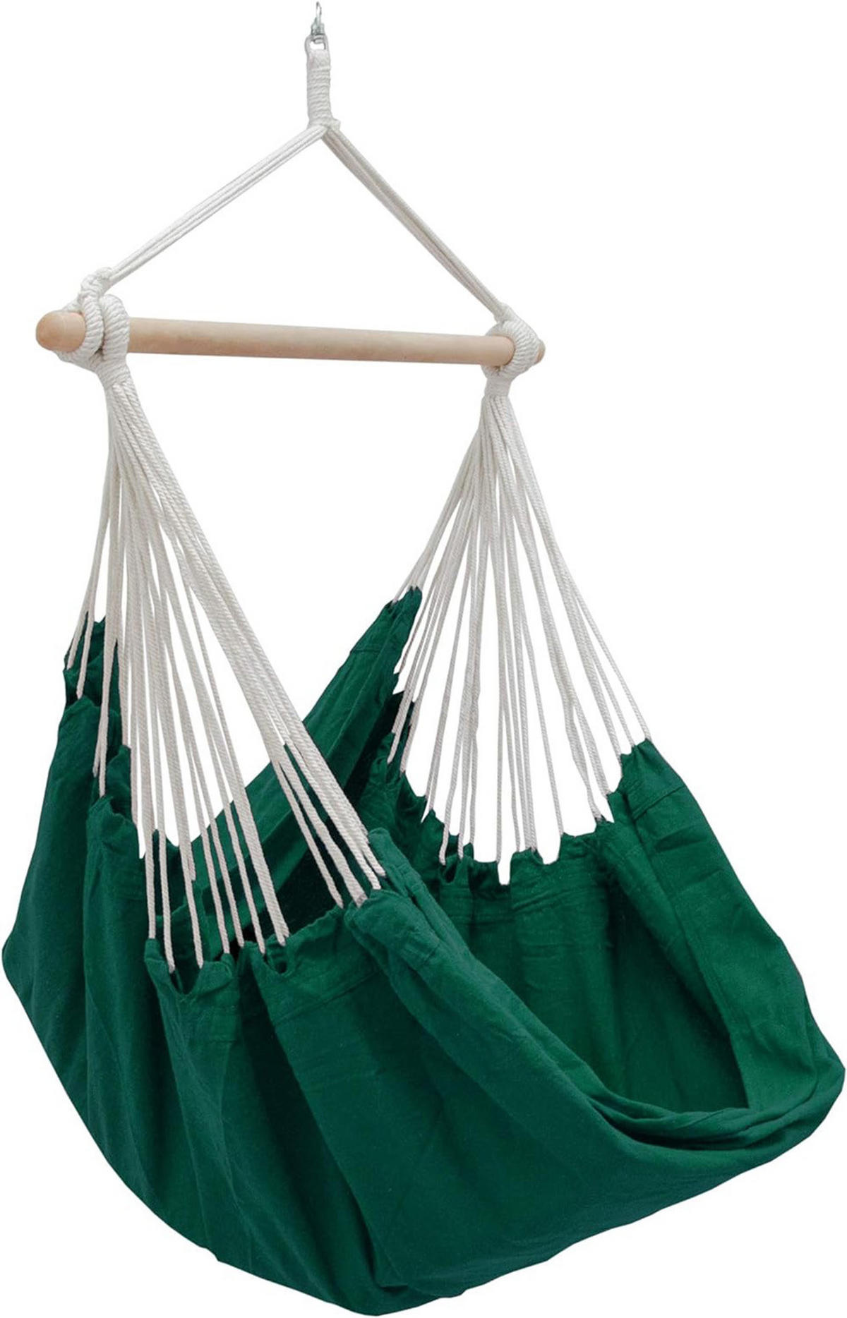 XXL-HÄNGESESSEL 185/130 cm Belastbar bis 150 kg Dunkelgrün - Grün, Textil (130/155/185cm) - Amanka