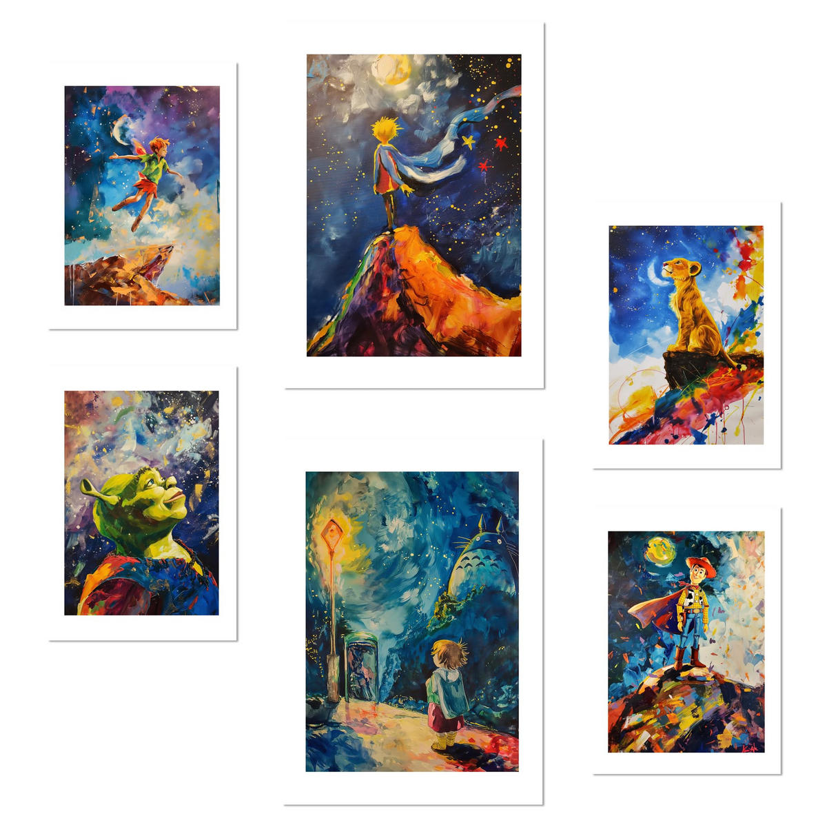 POSTER Set Mit 6 Kinderfiguren A3 & A4 Rahmenlos - Klar, Papier (29/3cm) - Nacnic