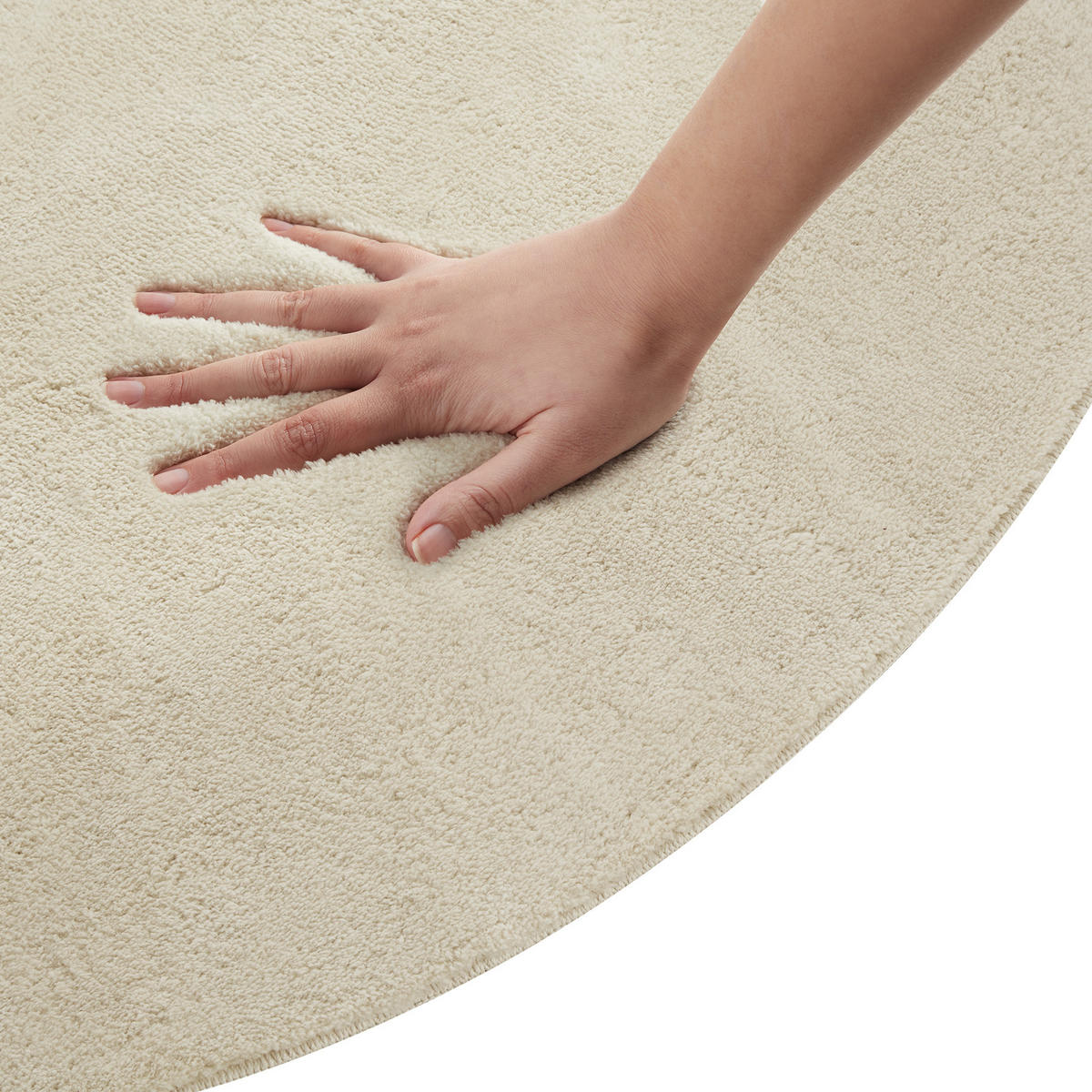 KURZFLORTEPPICH Soft Zone,rutschfeste Unterseite,beige - Beige, Kunststoff (120/120cm) - tectake