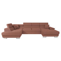 WOHNLANDSCHAFT Cotere Bis Cord, Seite: Links - Rosa, Holz (345/91/202cm) - MIRJAN24