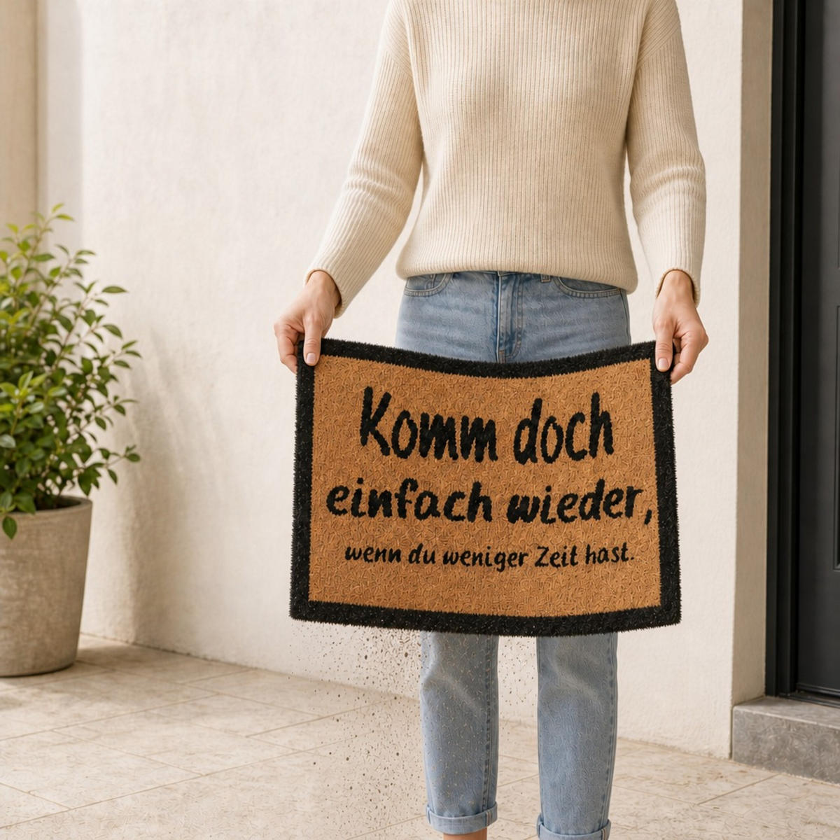 FUSSMATTE Natur Kokos Komm wieder 60x40 cm - Multicolor, Kunststoff/Textil (60/40cm) - Relaxdays