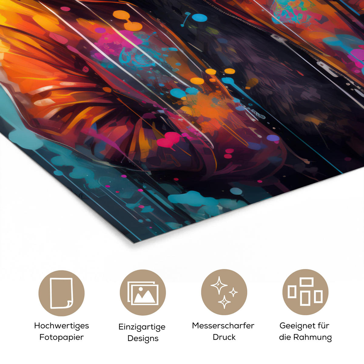 POSTER Panda - Jacke - Graffiti - Orange 20x30 cm - Orange, Papier (20/30/0.1cm) - MuchoWow